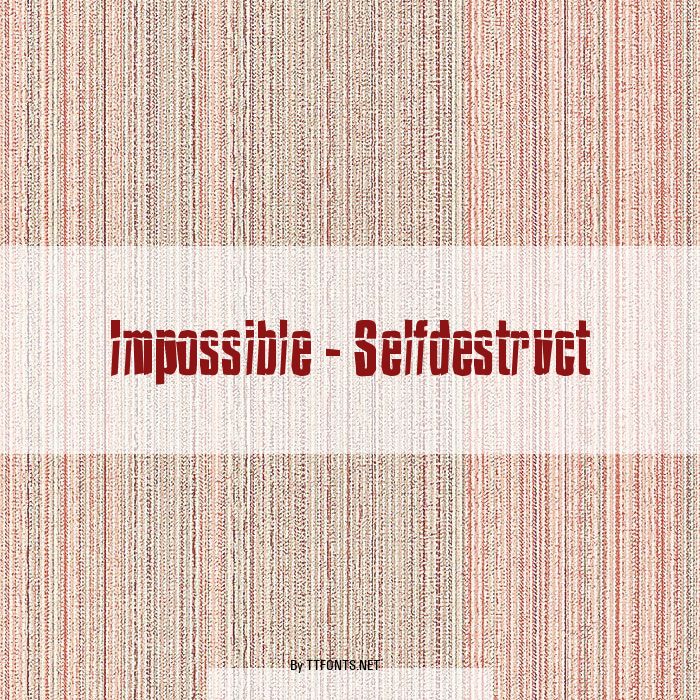 Impossible - Selfdestruct example